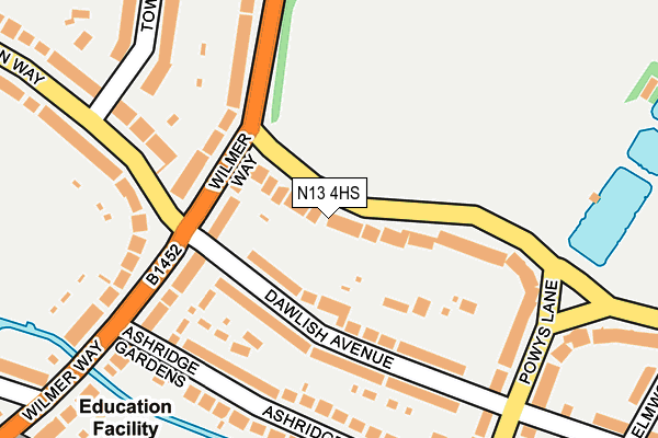 N13 4HS map - OS OpenMap – Local (Ordnance Survey)