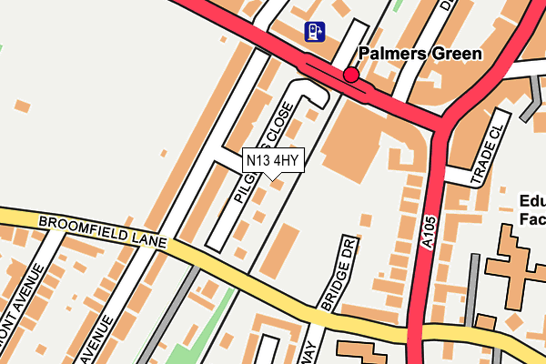 N13 4HY map - OS OpenMap – Local (Ordnance Survey)