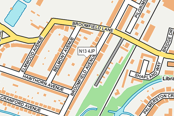 N13 4JP map - OS OpenMap – Local (Ordnance Survey)