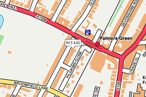 N13 4JQ map - OS OpenMap – Local (Ordnance Survey)