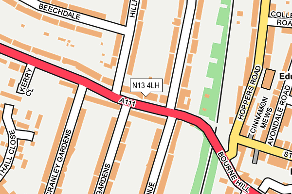 N13 4LH map - OS OpenMap – Local (Ordnance Survey)