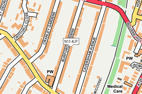 N13 4LP map - OS OpenMap – Local (Ordnance Survey)