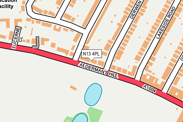 N13 4PL map - OS OpenMap – Local (Ordnance Survey)