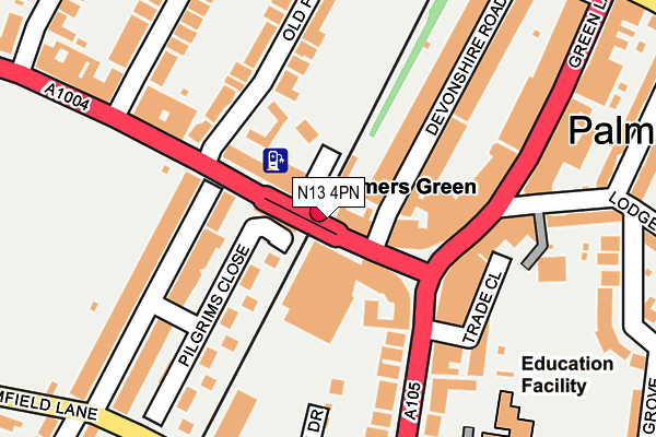 N13 4PN map - OS OpenMap – Local (Ordnance Survey)