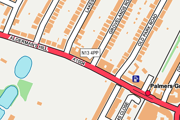 N13 4PP map - OS OpenMap – Local (Ordnance Survey)