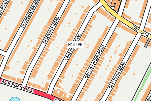 N13 4PR map - OS OpenMap – Local (Ordnance Survey)