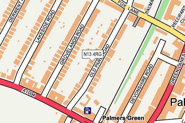 N13 4RG map - OS OpenMap – Local (Ordnance Survey)