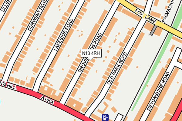 N13 4RH map - OS OpenMap – Local (Ordnance Survey)