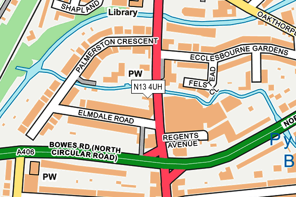 N13 4UH map - OS OpenMap – Local (Ordnance Survey)