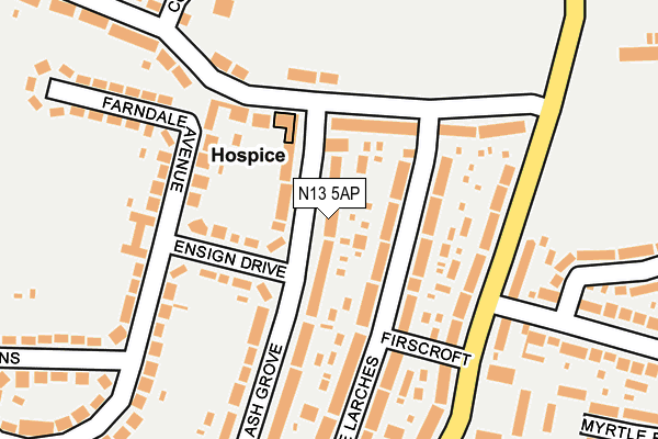 N13 5AP map - OS OpenMap – Local (Ordnance Survey)