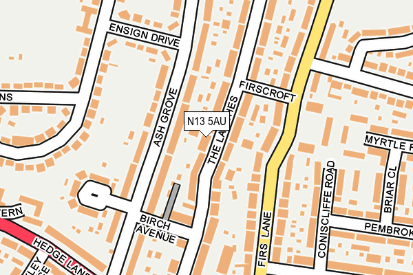 N13 5AU map - OS OpenMap – Local (Ordnance Survey)