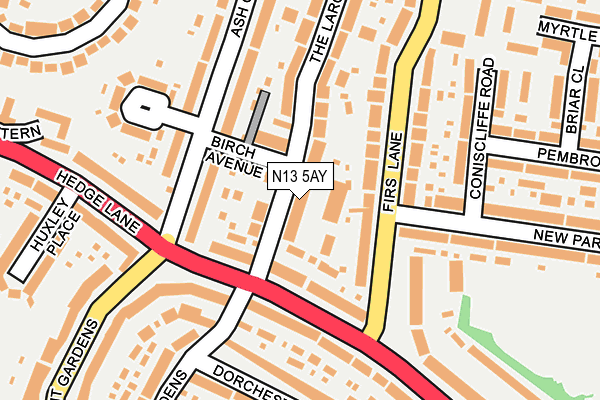 N13 5AY map - OS OpenMap – Local (Ordnance Survey)