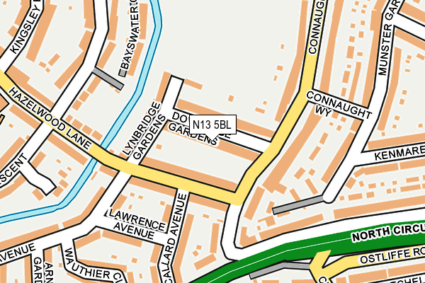 N13 5BL map - OS OpenMap – Local (Ordnance Survey)