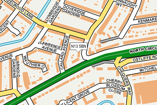 N13 5BN map - OS OpenMap – Local (Ordnance Survey)
