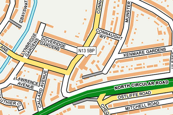N13 5BP map - OS OpenMap – Local (Ordnance Survey)
