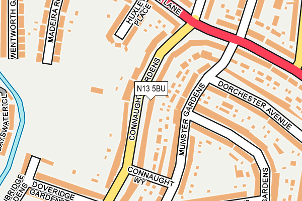 N13 5BU map - OS OpenMap – Local (Ordnance Survey)