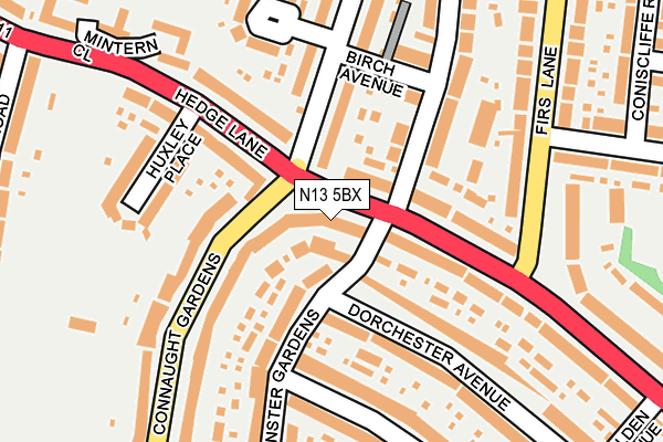 N13 5BX map - OS OpenMap – Local (Ordnance Survey)