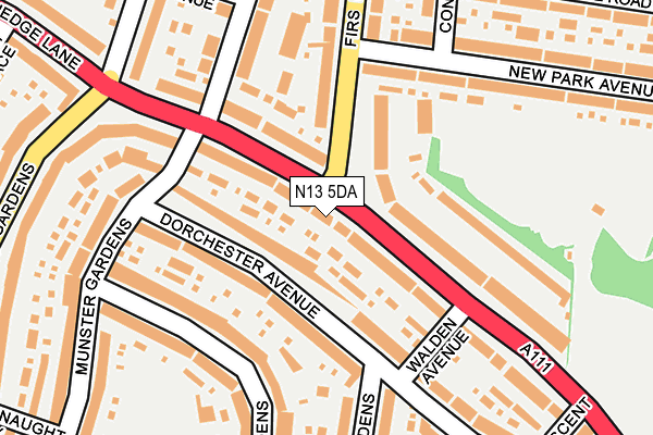 N13 5DA map - OS OpenMap – Local (Ordnance Survey)