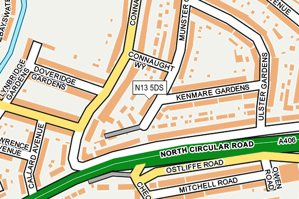 N13 5DS map - OS OpenMap – Local (Ordnance Survey)