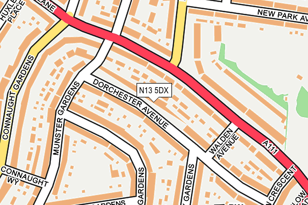 N13 5DX map - OS OpenMap – Local (Ordnance Survey)