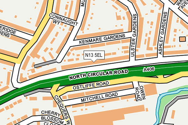 N13 5EL map - OS OpenMap – Local (Ordnance Survey)