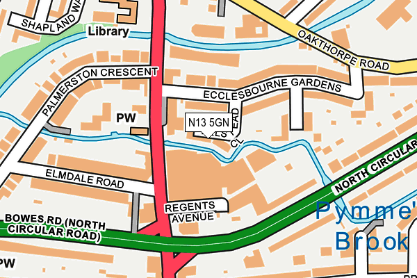 N13 5GN map - OS OpenMap – Local (Ordnance Survey)