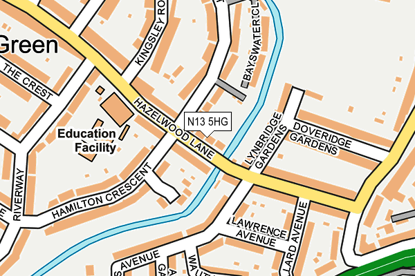 N13 5HG map - OS OpenMap – Local (Ordnance Survey)