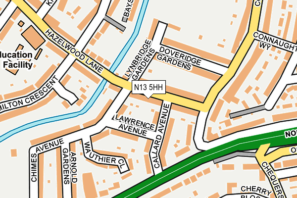 N13 5HH map - OS OpenMap – Local (Ordnance Survey)