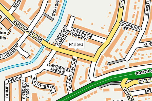 N13 5HJ map - OS OpenMap – Local (Ordnance Survey)
