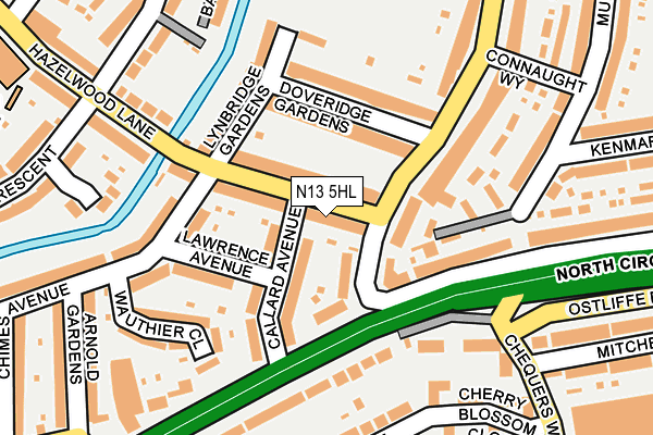 N13 5HL map - OS OpenMap – Local (Ordnance Survey)