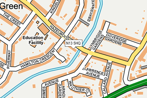 N13 5HQ map - OS OpenMap – Local (Ordnance Survey)