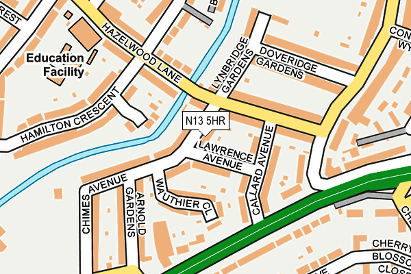 N13 5HR map - OS OpenMap – Local (Ordnance Survey)