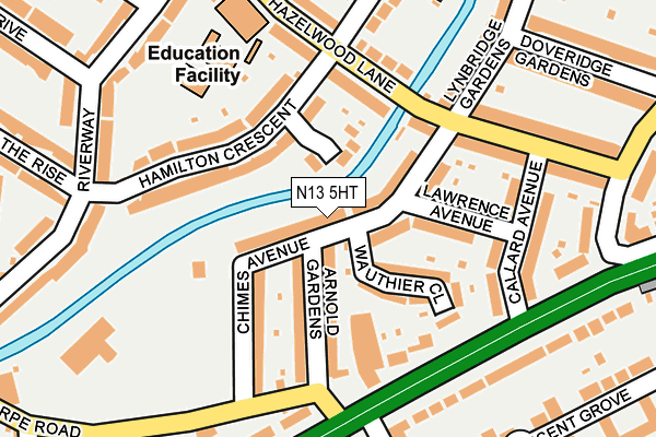 N13 5HT map - OS OpenMap – Local (Ordnance Survey)