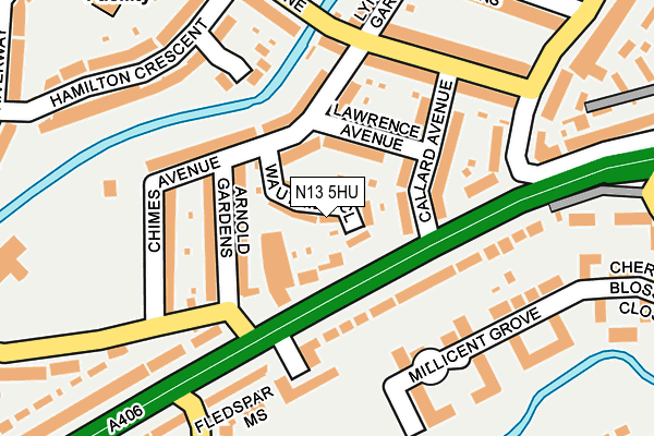 N13 5HU map - OS OpenMap – Local (Ordnance Survey)