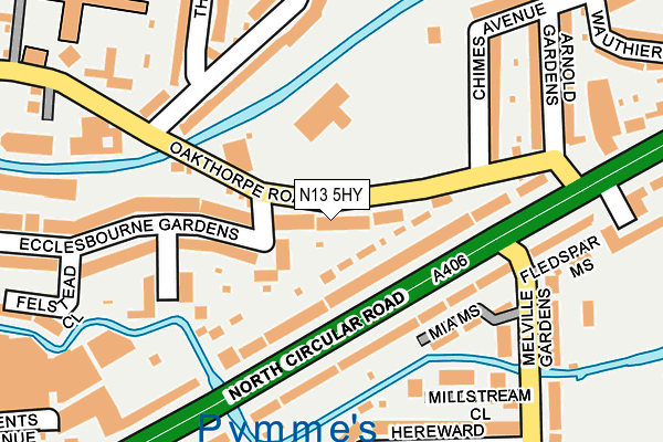N13 5HY map - OS OpenMap – Local (Ordnance Survey)
