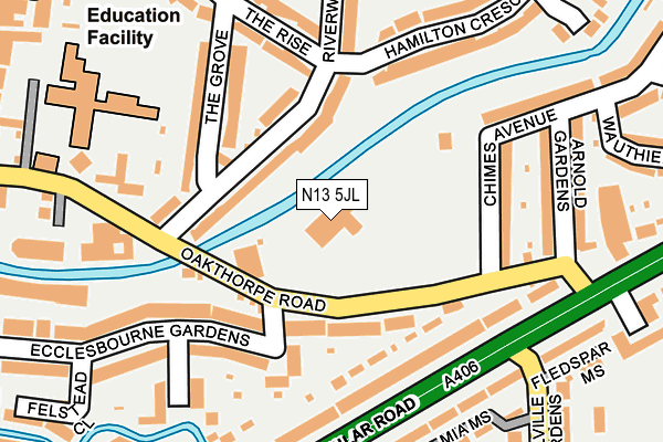 N13 5JL map - OS OpenMap – Local (Ordnance Survey)