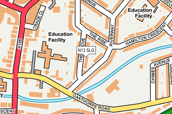 N13 5LG map - OS OpenMap – Local (Ordnance Survey)