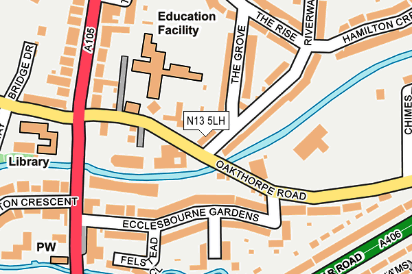 N13 5LH map - OS OpenMap – Local (Ordnance Survey)
