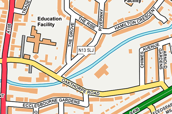 N13 5LJ map - OS OpenMap – Local (Ordnance Survey)