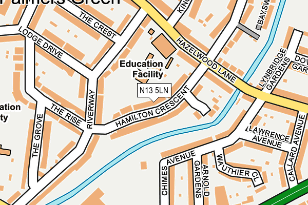 N13 5LN map - OS OpenMap – Local (Ordnance Survey)