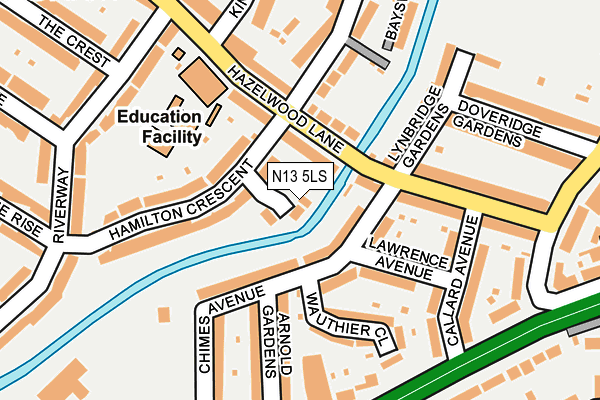 N13 5LS map - OS OpenMap – Local (Ordnance Survey)