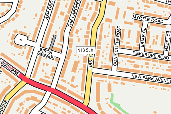 N13 5LX map - OS OpenMap – Local (Ordnance Survey)