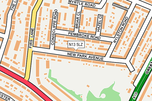 N13 5LZ map - OS OpenMap – Local (Ordnance Survey)