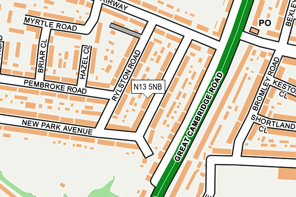 N13 5NB map - OS OpenMap – Local (Ordnance Survey)