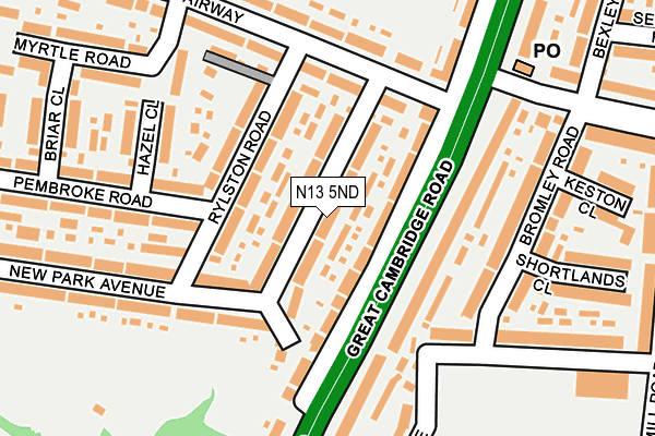 N13 5ND map - OS OpenMap – Local (Ordnance Survey)