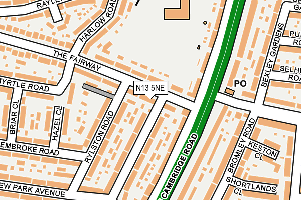 N13 5NE map - OS OpenMap – Local (Ordnance Survey)