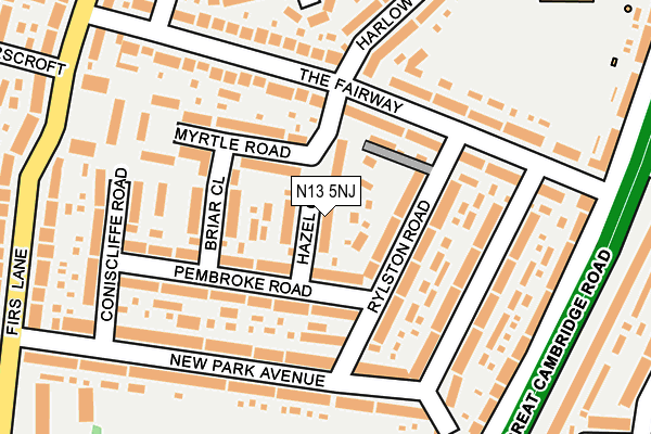 N13 5NJ map - OS OpenMap – Local (Ordnance Survey)