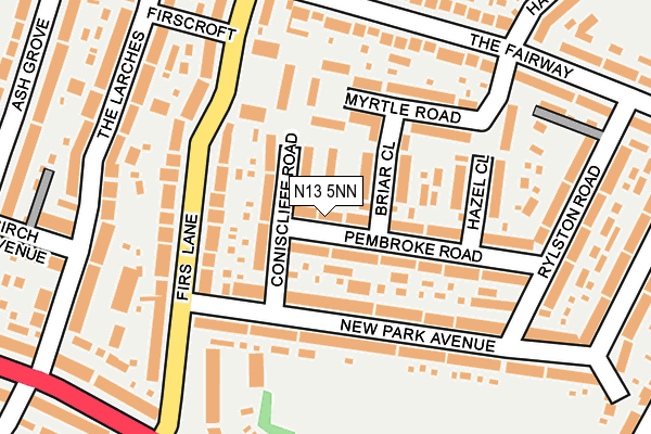 N13 5NN map - OS OpenMap – Local (Ordnance Survey)