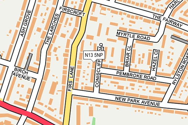 N13 5NP map - OS OpenMap – Local (Ordnance Survey)