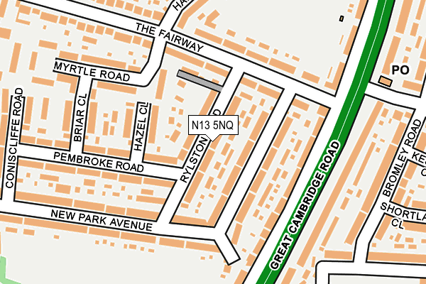 N13 5NQ map - OS OpenMap – Local (Ordnance Survey)